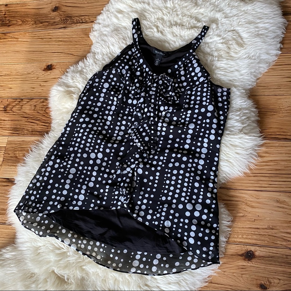 WHBM Lined Tank Top Polka Dots Medium